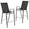 Flash Furniture 2PK Black Outdoor Barstools with Flex Material 2-JJ-092H-GG - alternate 9